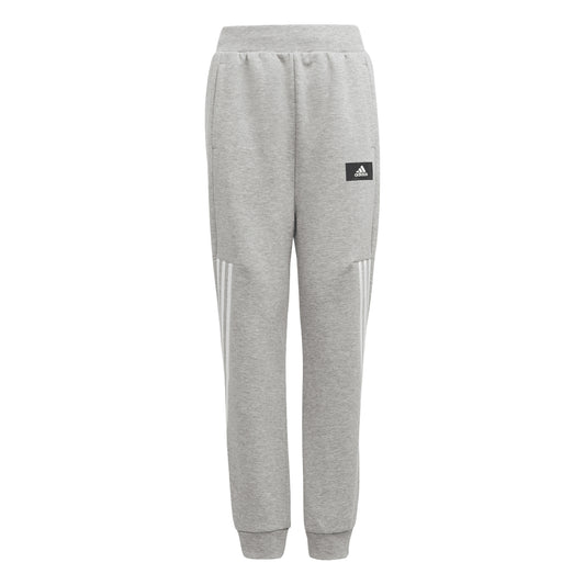 Grey - Front - Adidas Childrens-Kids Future Icons 3 Stripes Tapered Leg Jogging Bottoms