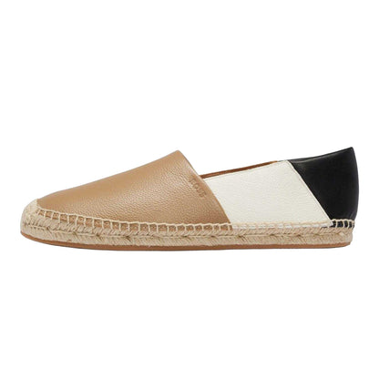 Beige-Black-White - Back - Boss Mens Madeira Colour Block Leather Slip-on Loafers