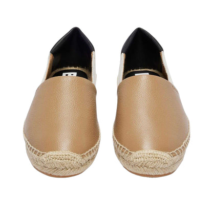 Beige-Black-White - Close up - Boss Mens Madeira Colour Block Leather Slip-on Loafers