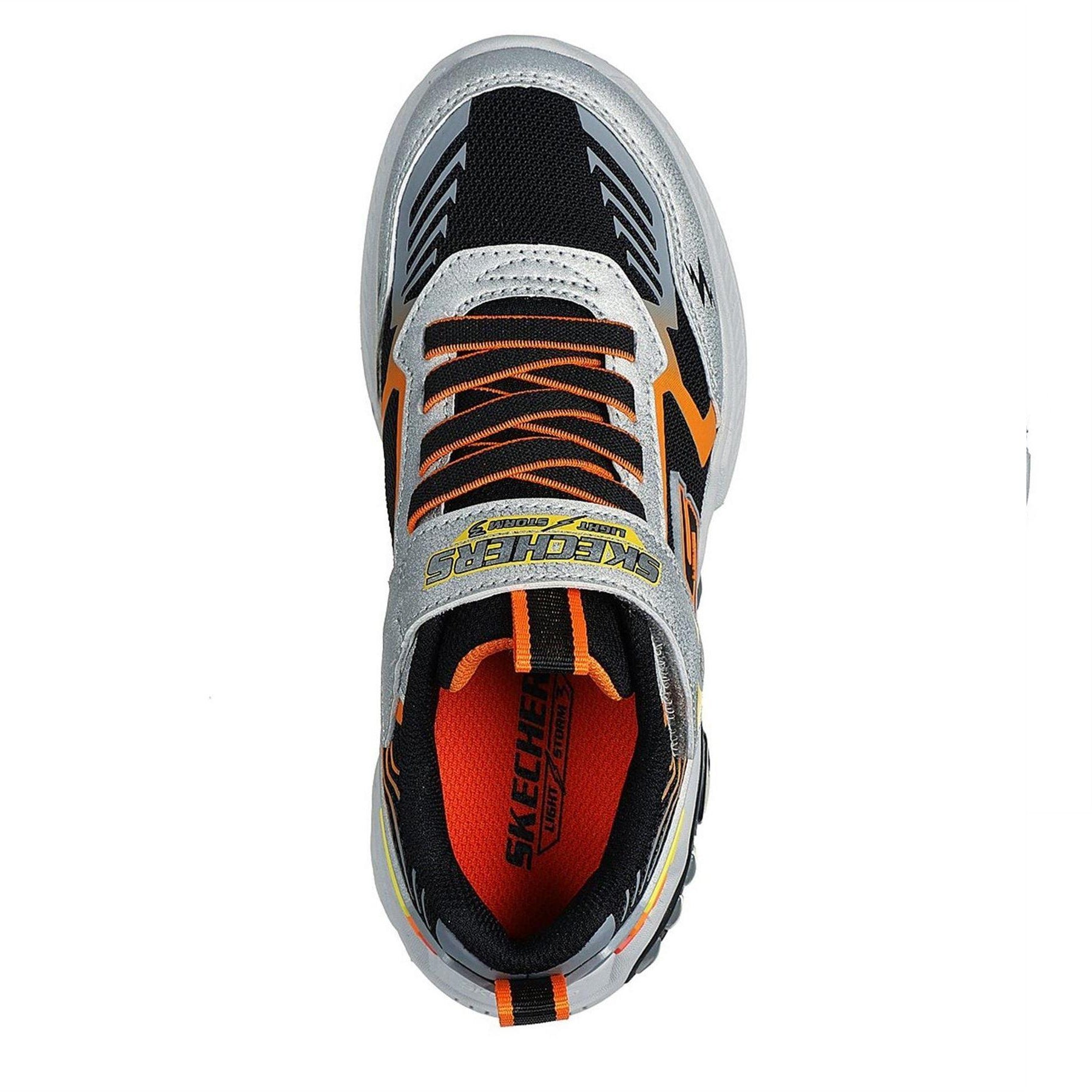 Silver-Black - Side - Skechers Childrens-Kids Storm Light Up Trainers