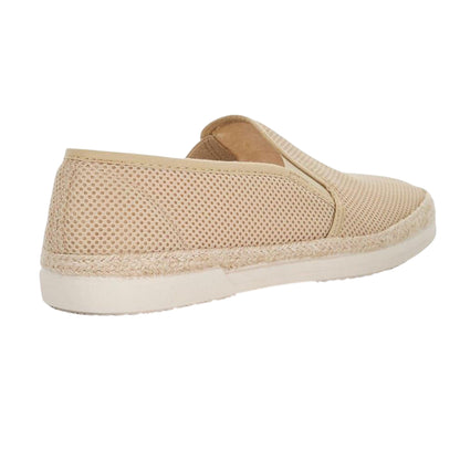 Beige - Back - Dune London Mens Ferdo Textured Flat Espadrilles