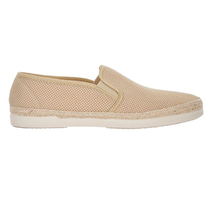 Beige - Front - Dune London Mens Ferdo Textured Flat Espadrilles