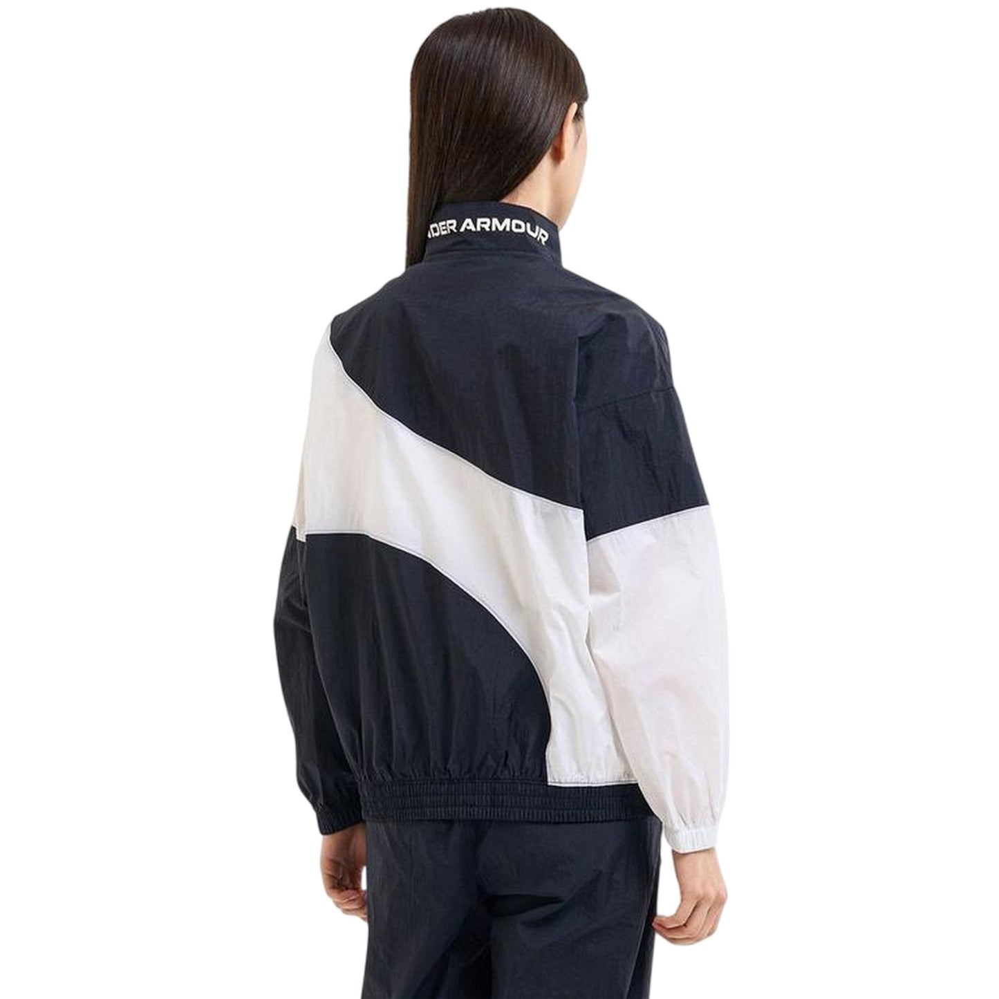 Black - Side - Under Armour Womens-Ladies Legacy Crinkled Jacket