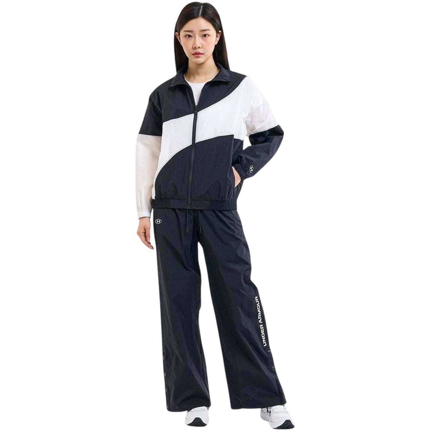 Black - Lifestyle - Under Armour Womens-Ladies Legacy Crinkled Jacket