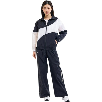 Black - Lifestyle - Under Armour Womens-Ladies Legacy Crinkled Jacket