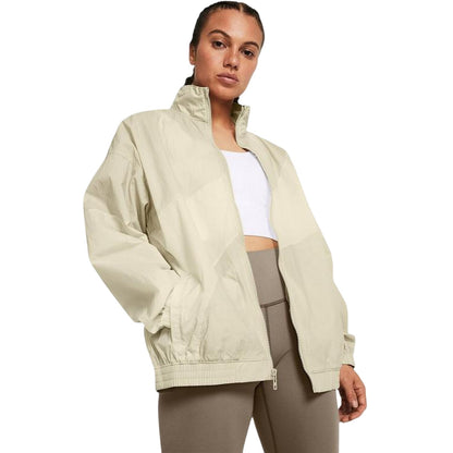 Brown - Side - Under Armour Womens-Ladies Legacy Crinkled Jacket