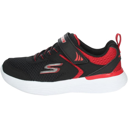Black-Red - Side - Skechers Childrens-Kids Low Cut Trainers