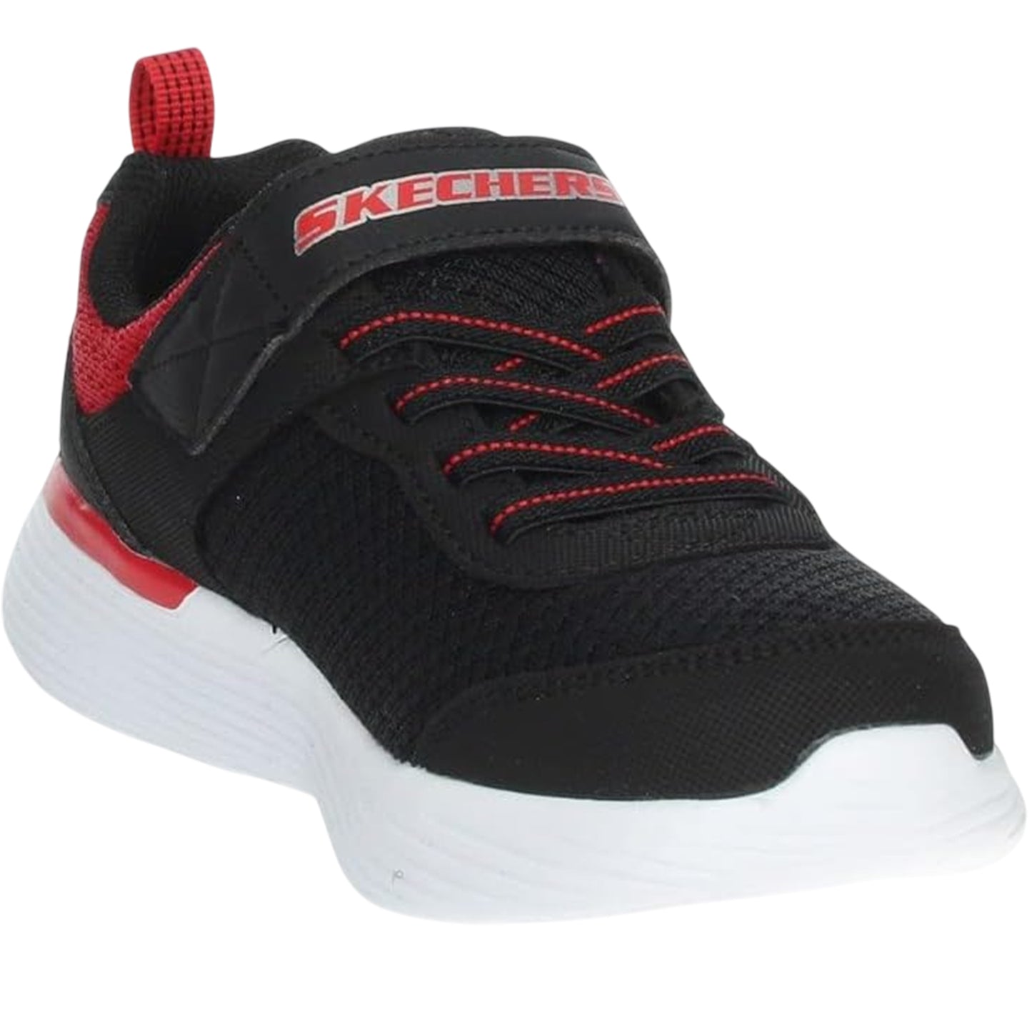 Black-Red - Lifestyle - Skechers Childrens-Kids Low Cut Trainers
