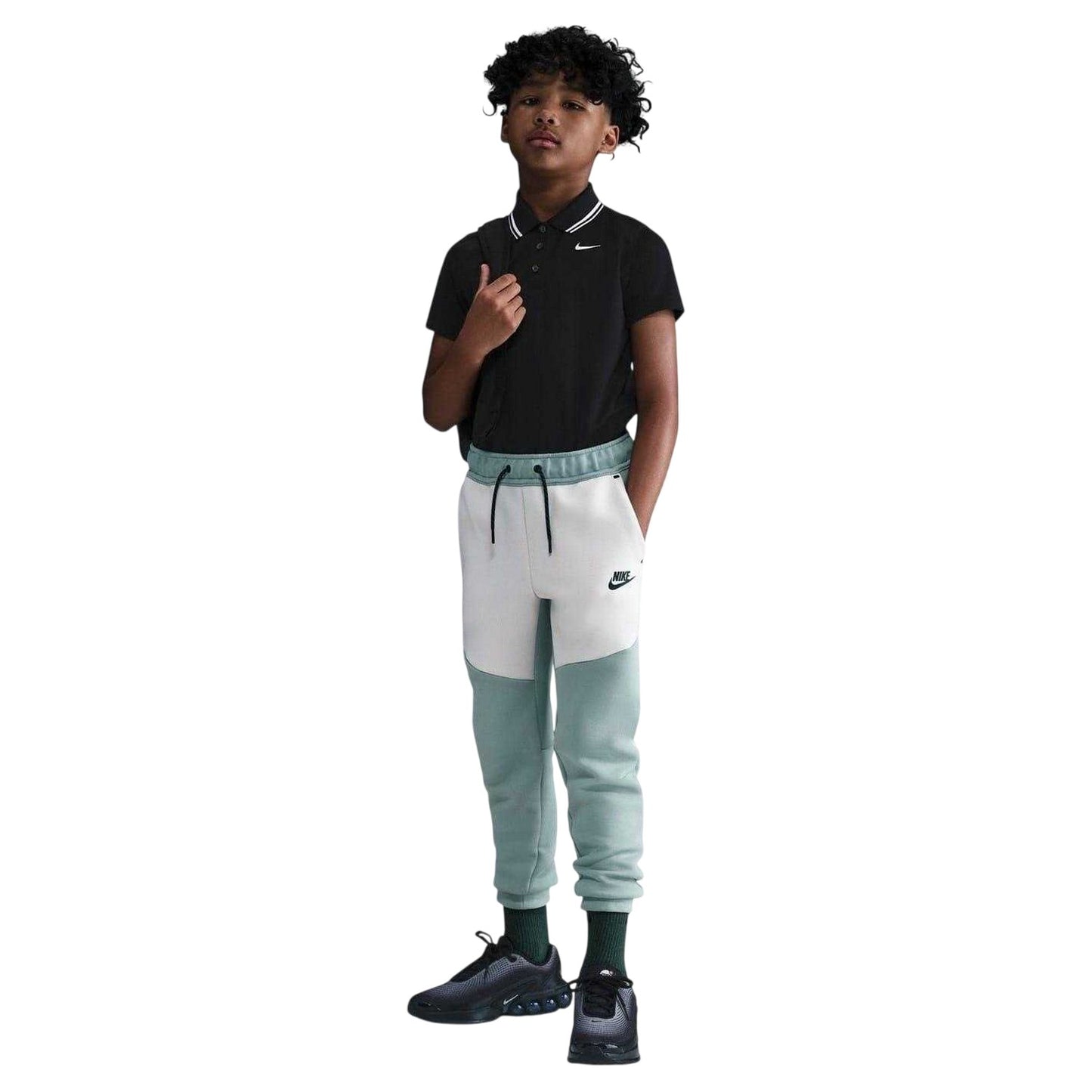 Sage-Plum - Front - Nike Childrens-Kids Tech Fleece Joggers