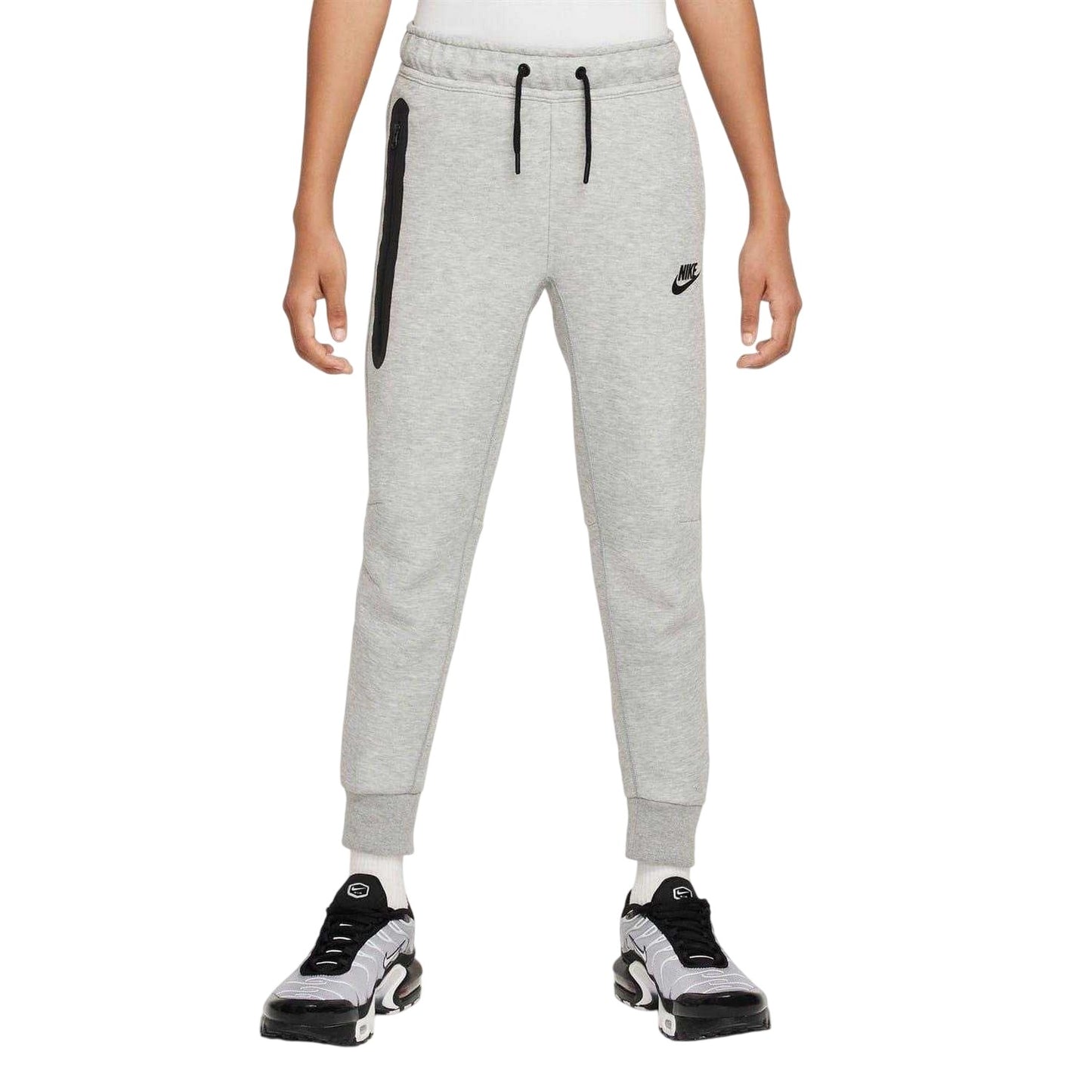 Grey-Black - Front - Nike Childrens-Kids Tech Fleece Joggers
