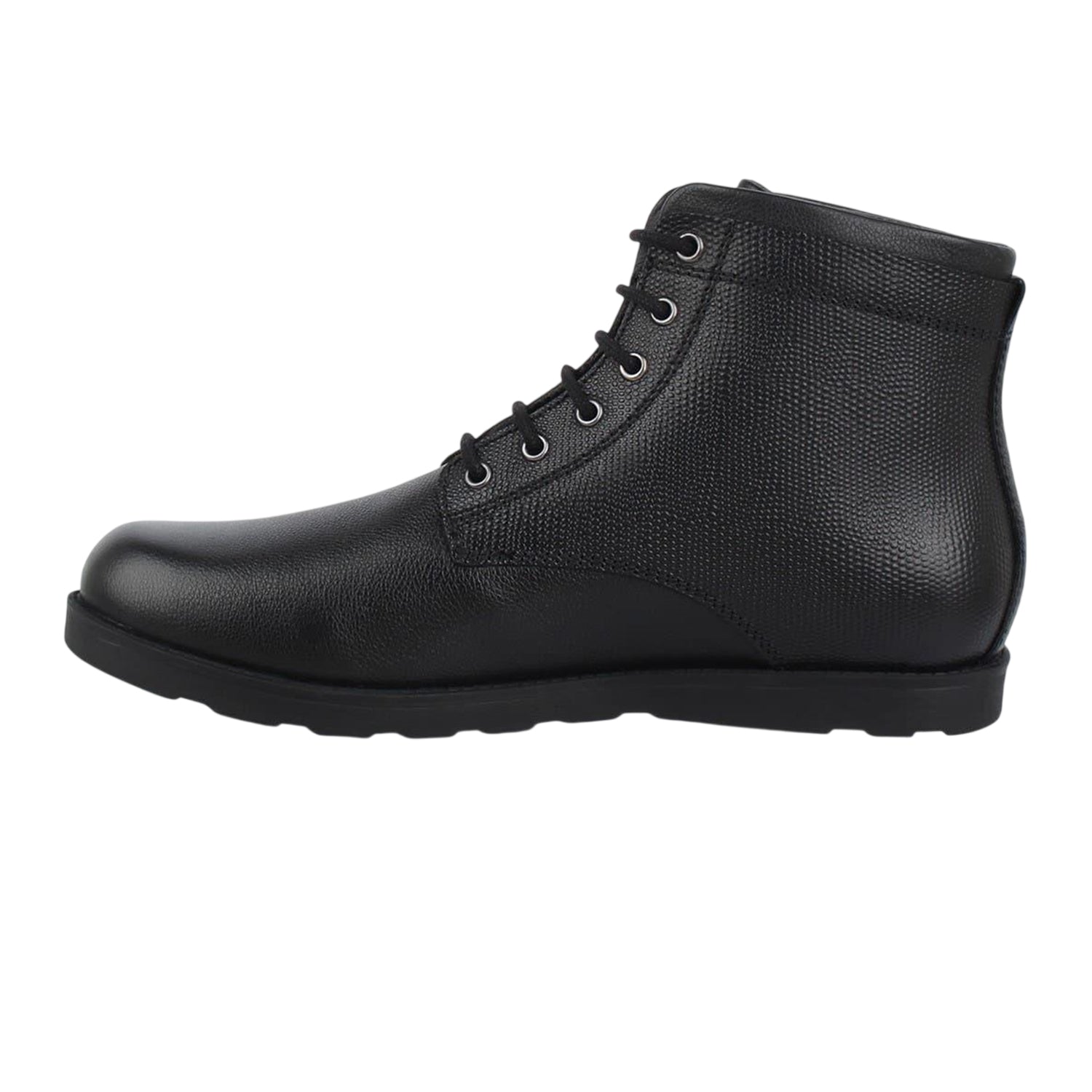 Black - Side - Firetrap Mens Shira Leather Flat Boots