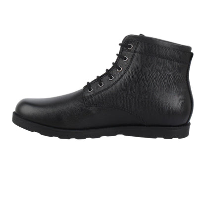 Black - Side - Firetrap Mens Shira Leather Flat Boots