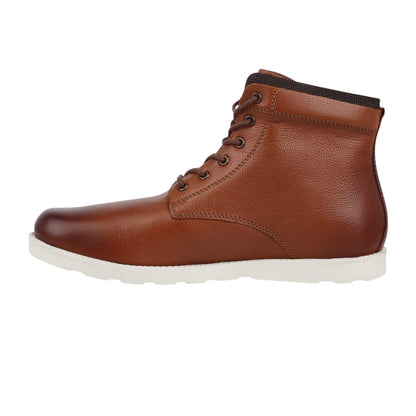 Tan - Side - Firetrap Mens Shira Leather Flat Boots