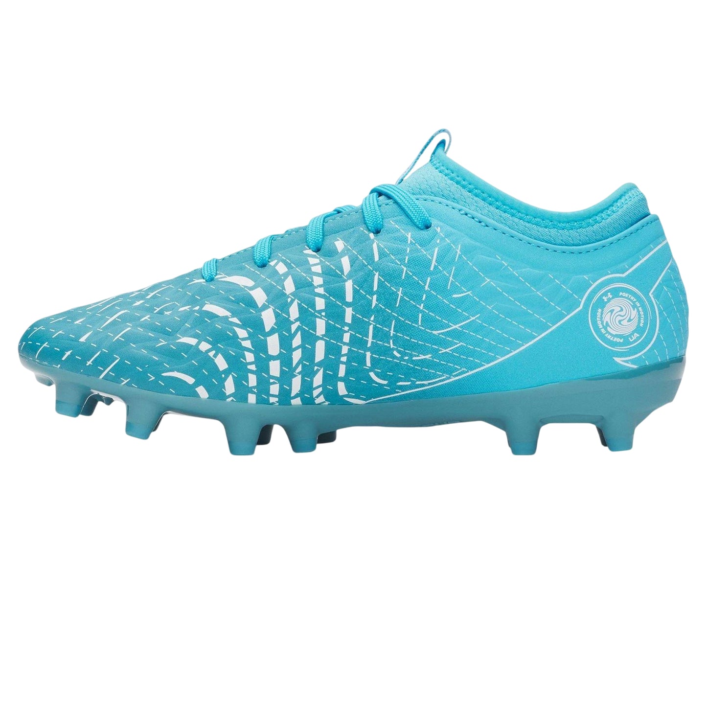 Blue-White - Back - Under Armour Childrens-Kids Magnetic Firm Ground Football Boots