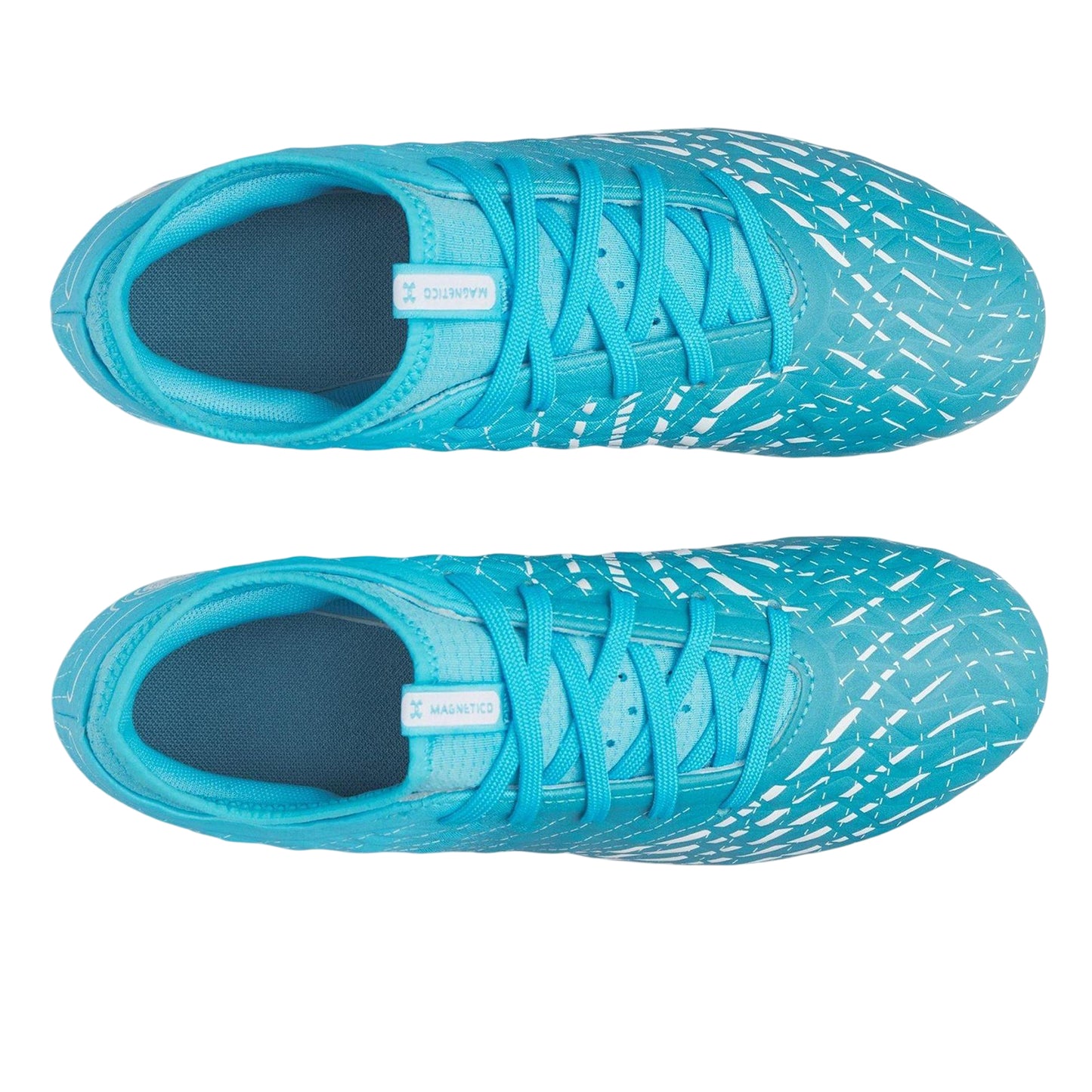 Blue-White - Side - Under Armour Childrens-Kids Magnetic Firm Ground Football Boots