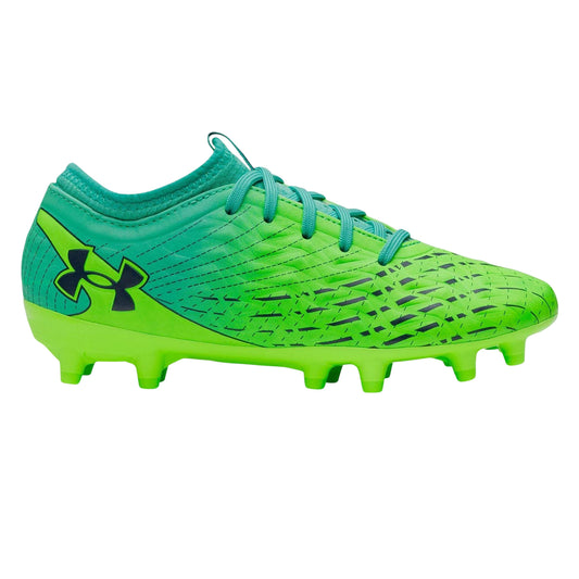 Green-Turquoise - Front - Under Armour Childrens-Kids Magnetic Firm Ground Football Boots