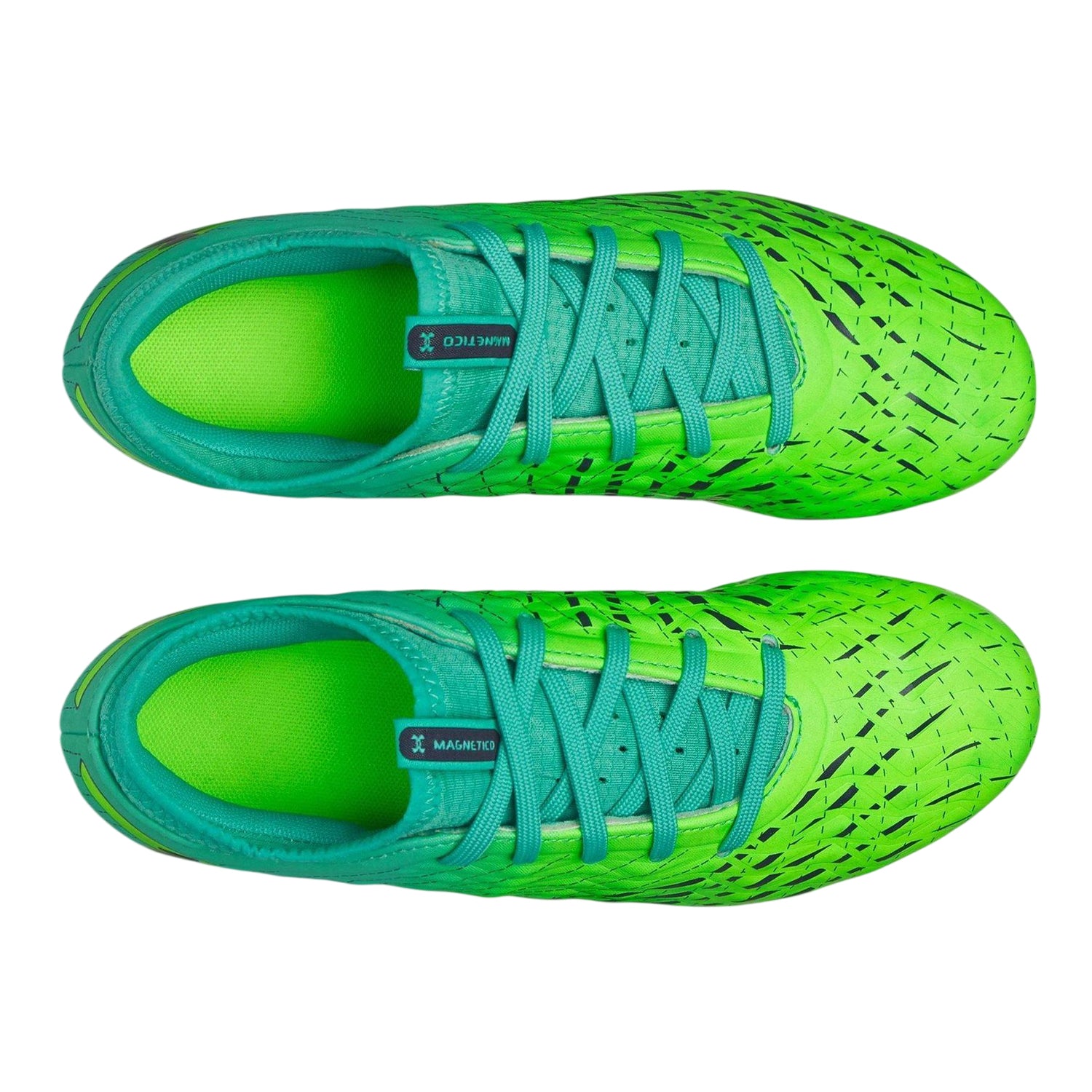 Green-Turquoise - Side - Under Armour Childrens-Kids Magnetic Firm Ground Football Boots