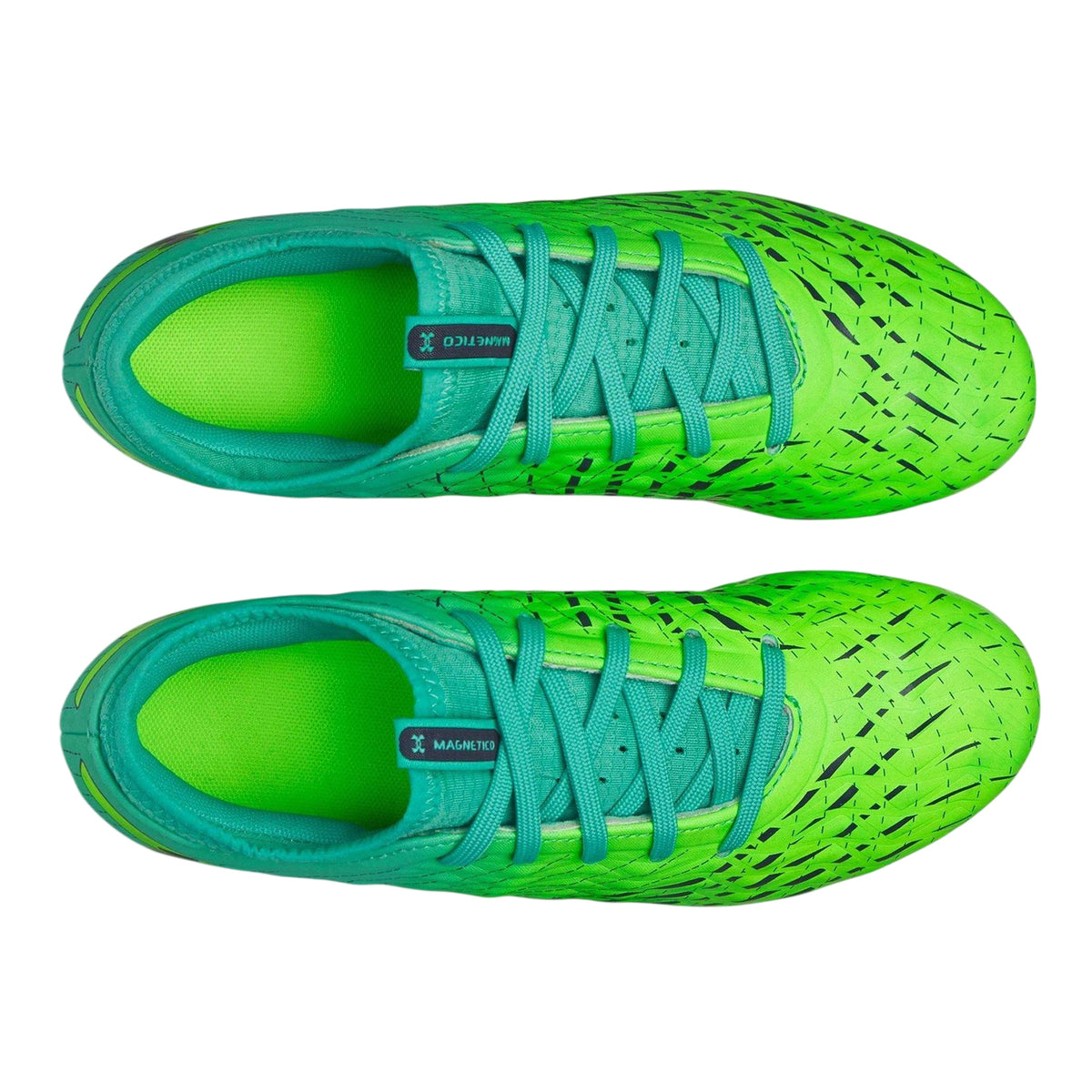 Green-Turquoise - Side - Under Armour Childrens-Kids Magnetic Firm Ground Football Boots
