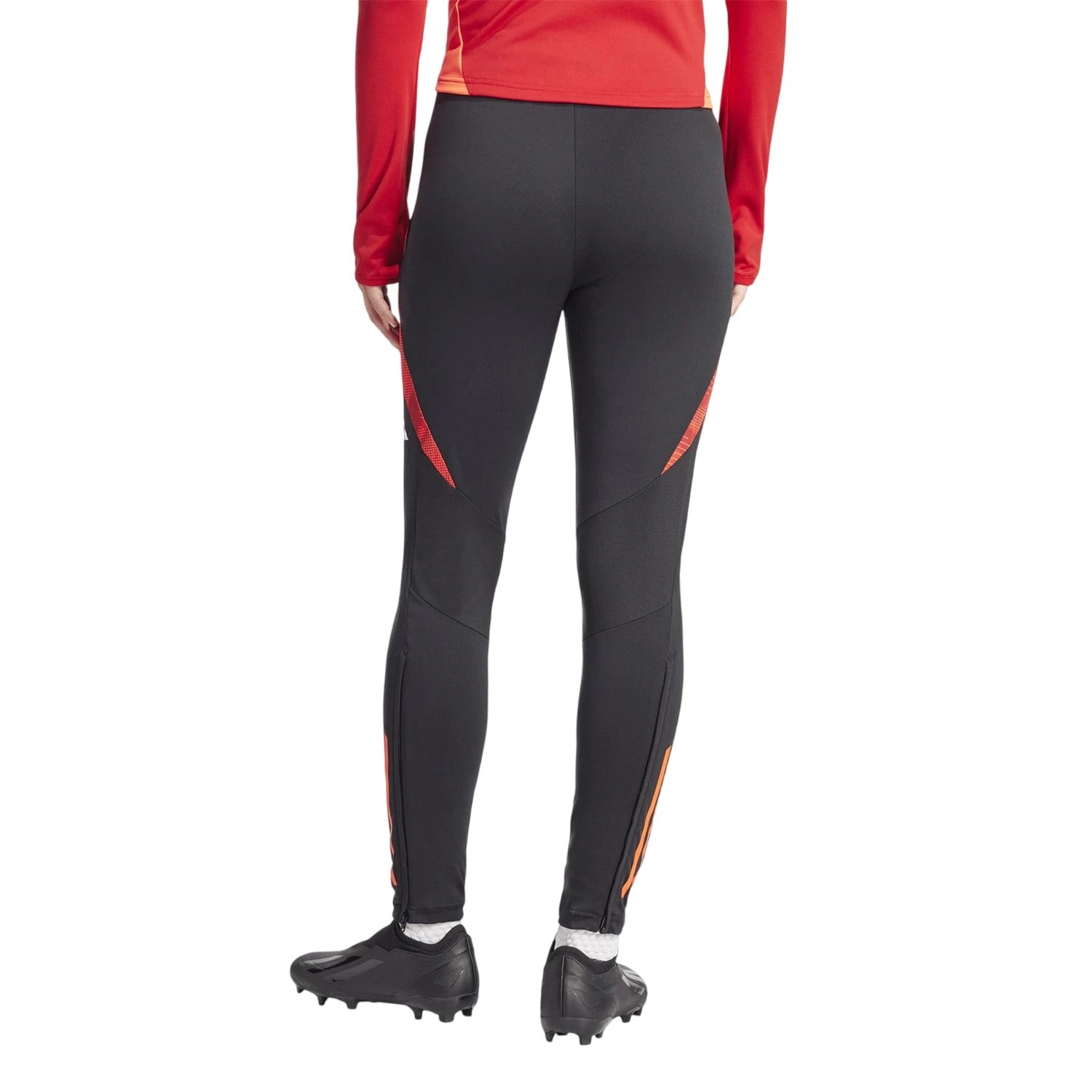 Black-Solar Red - Back - Adidas Womens-Ladies Tiro 24 Slim Tracksuit Bottoms
