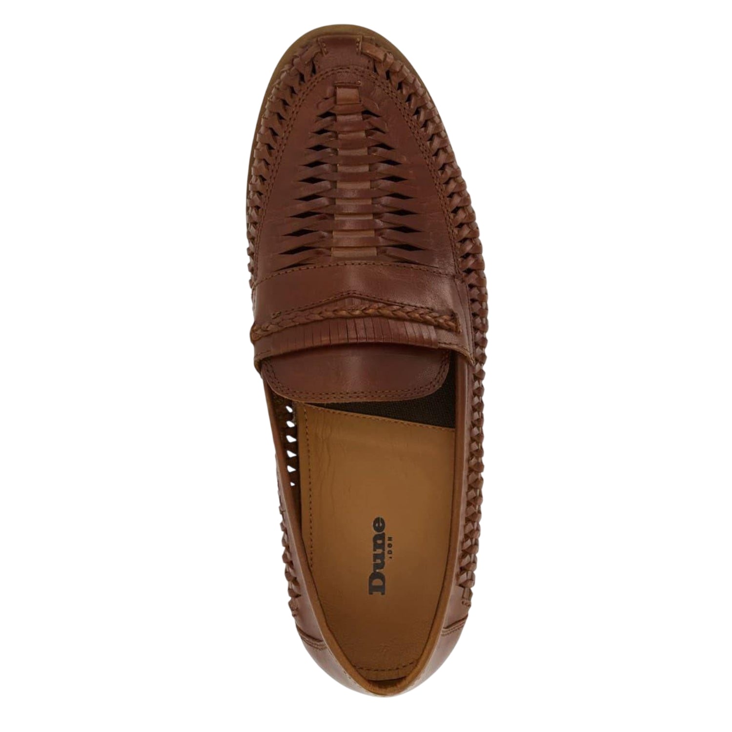 Tan - Side - Dune London Mens Brickles Leather Flat Loafers