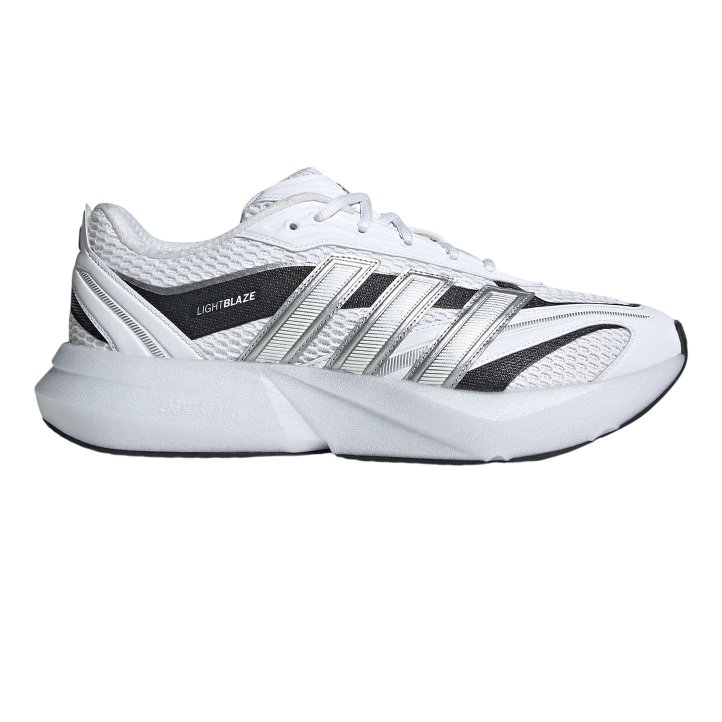 White-Silver-Black - Front - Adidas Mens Lightblaze Glow Trainers