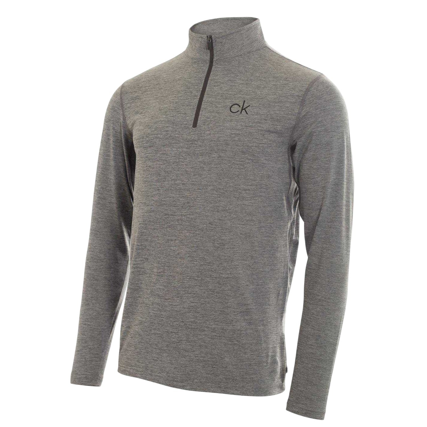 Silver - Front - Calvin Klein Mens Newport Quarter Zip Top
