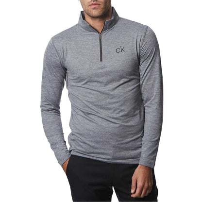 Silver - Side - Calvin Klein Mens Newport Quarter Zip Top