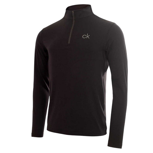 Black - Front - Calvin Klein Mens Newport Quarter Zip Top