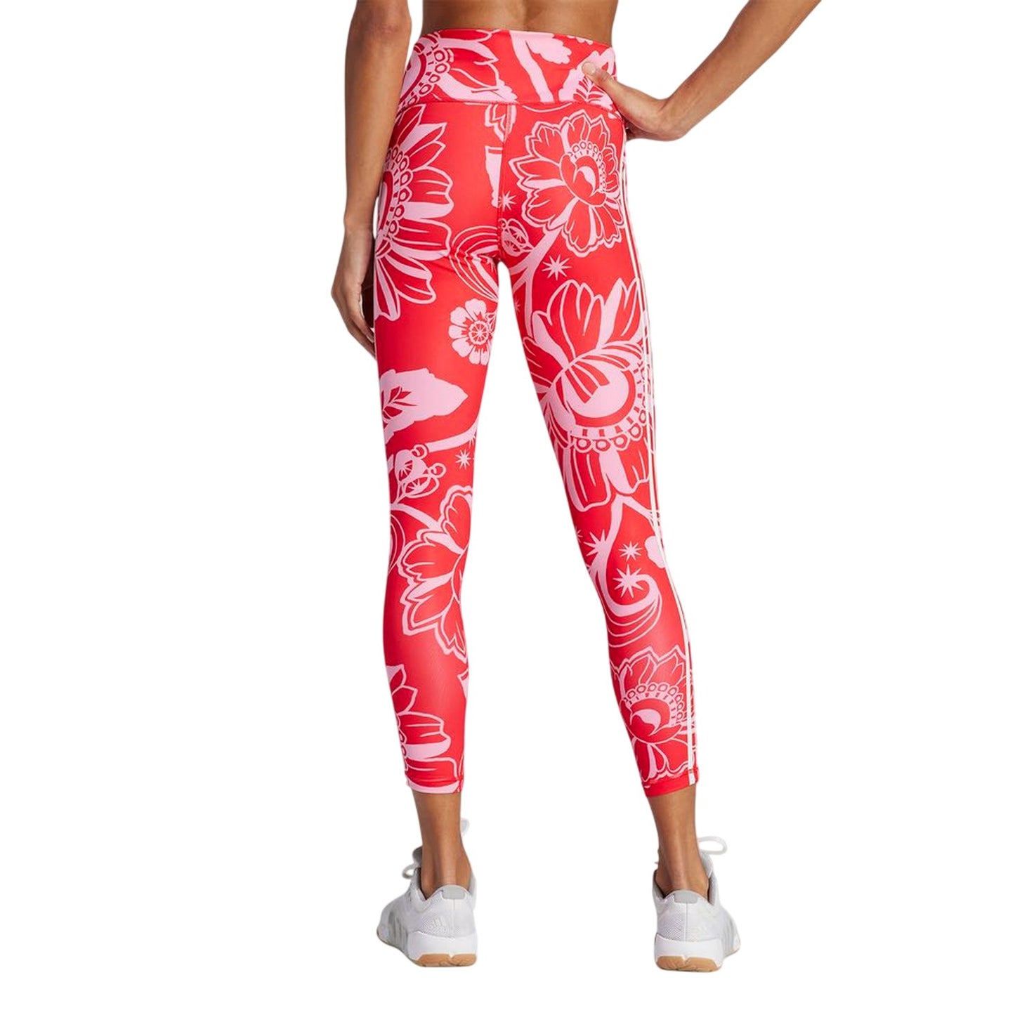 Vivid Red - Back - Adidas Womens-Ladies Farm Fitted Leggings