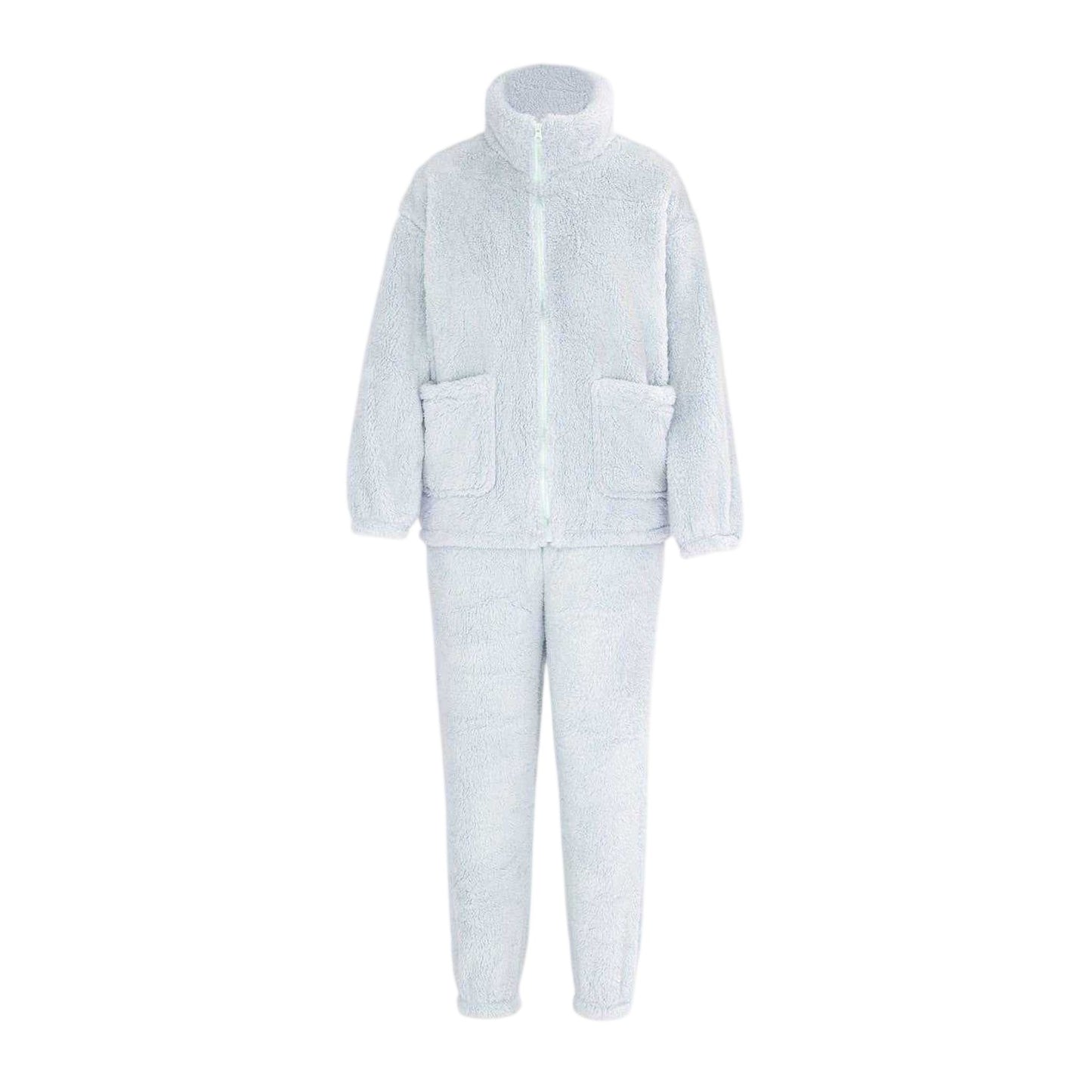 Blue - Front - Miso Womens-Ladies Sherpa Fleece Loungewear Set