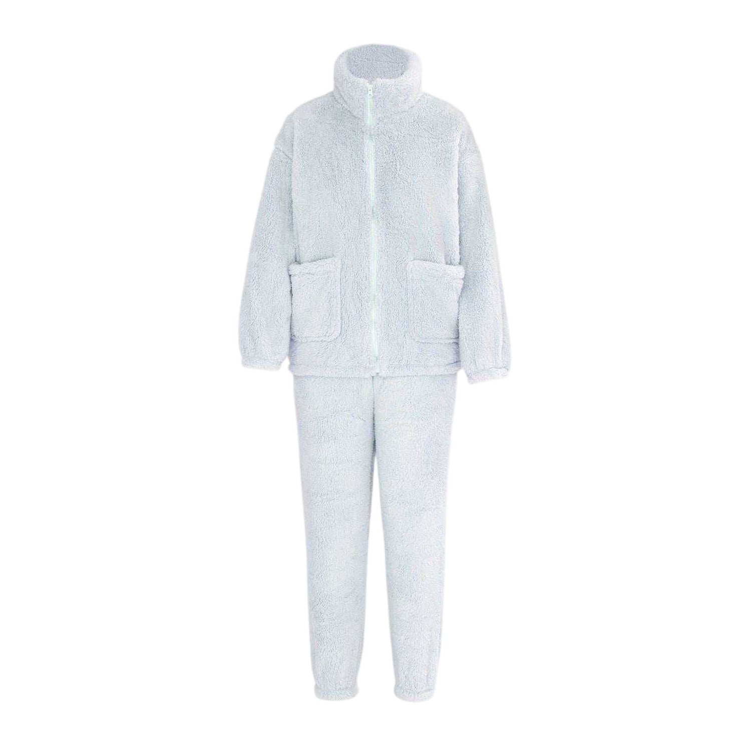 Blue - Front - Miso Womens-Ladies Sherpa Fleece Loungewear Set