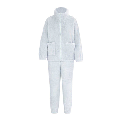 Blue - Front - Miso Womens-Ladies Sherpa Fleece Loungewear Set
