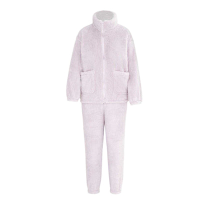 Purple - Front - Miso Womens-Ladies Sherpa Fleece Loungewear Set