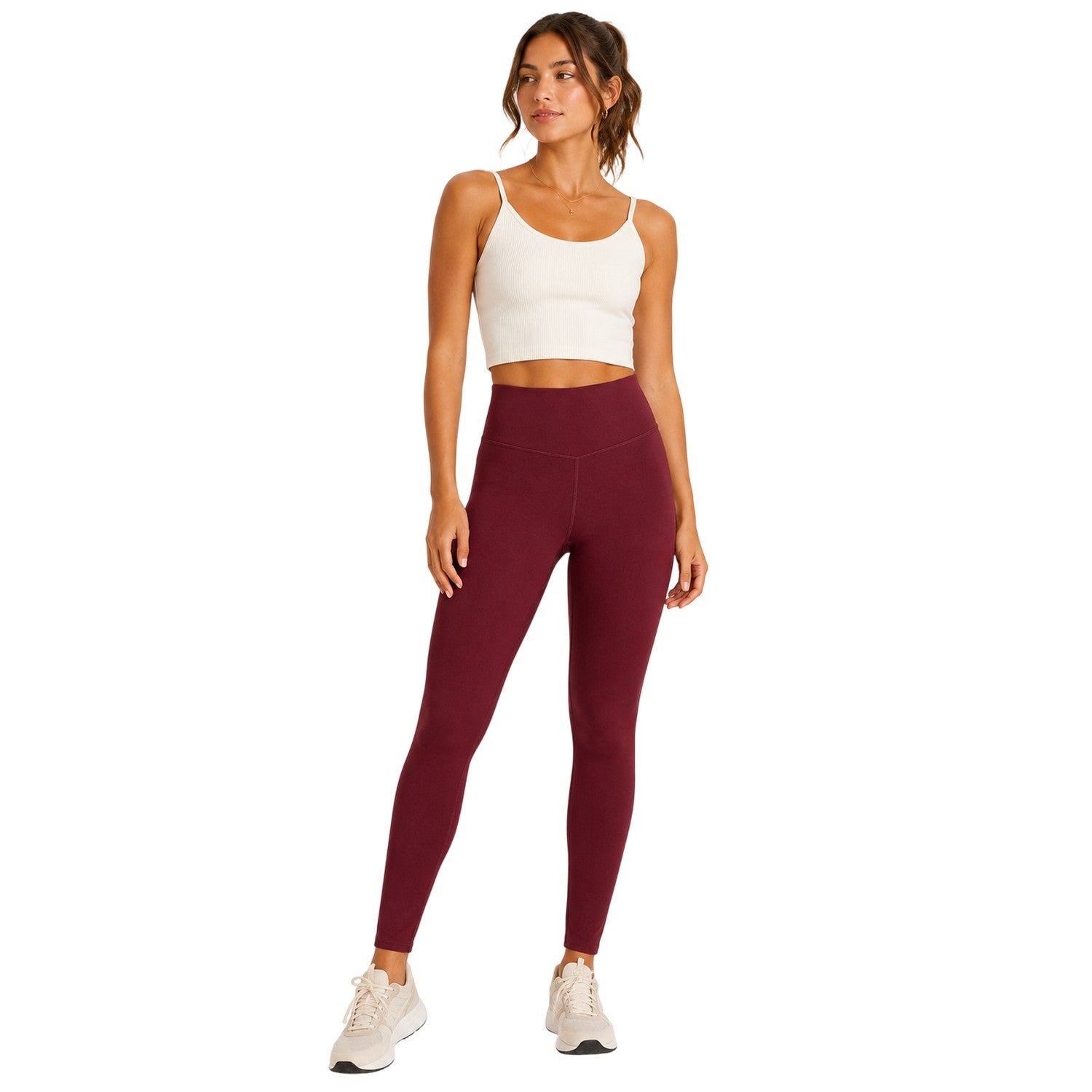 Aubergine - Side - Puma Womens-Ladies Train Tight Leggings