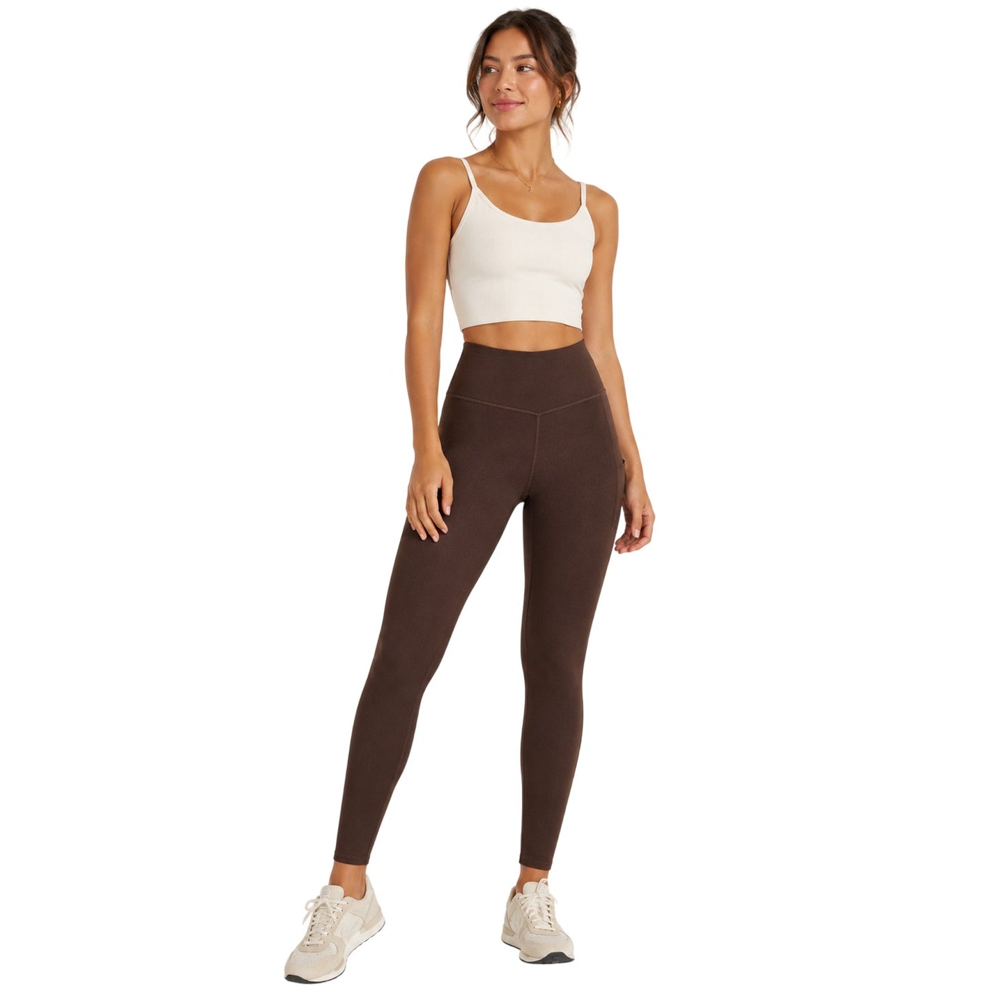 Espresso Brown - Side - Puma Womens-Ladies Train Tight Leggings