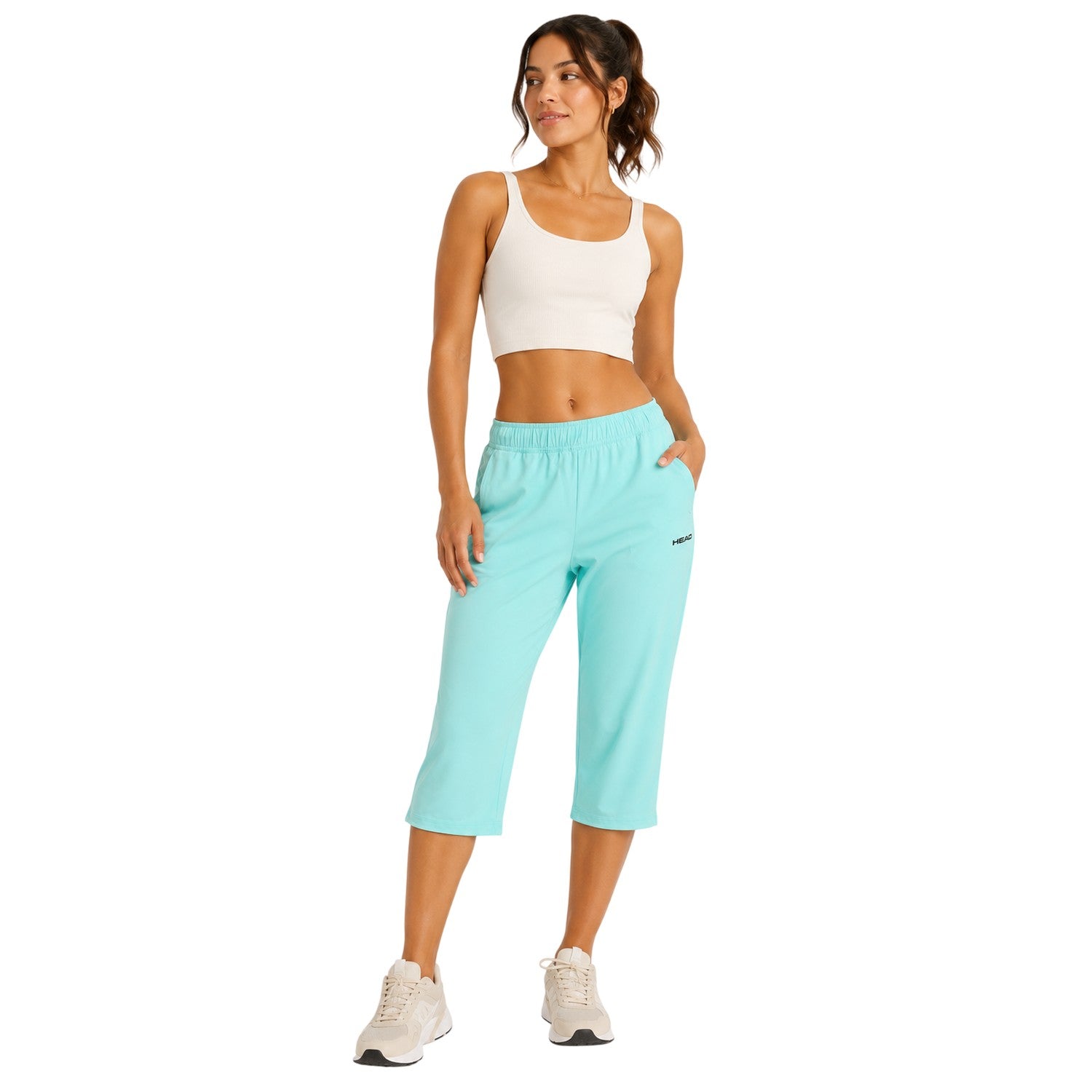 Blue - Side - Head Womens-Ladies Club Athletic Capri Trousers