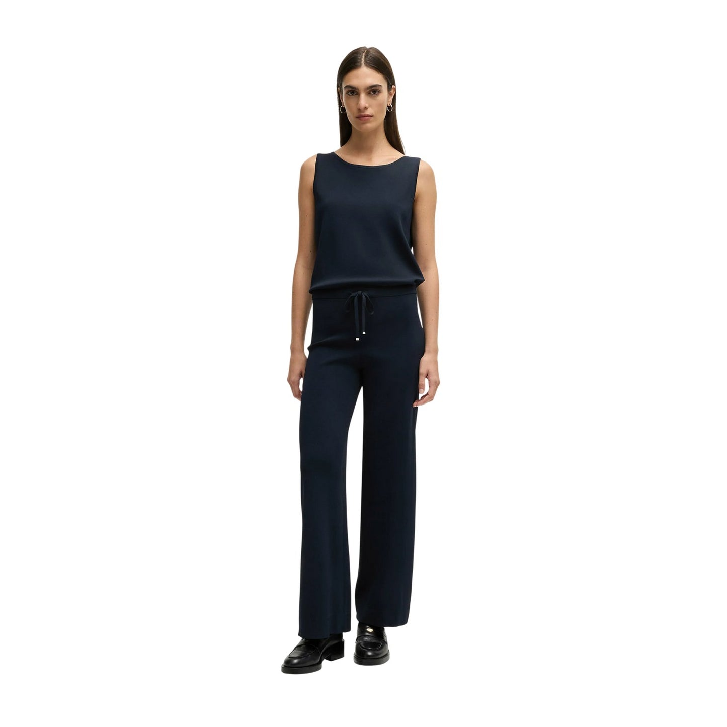 Dark Blue - Side - Boss Womens-Ladies Jewel Collared Sleeveless Jumpsuit
