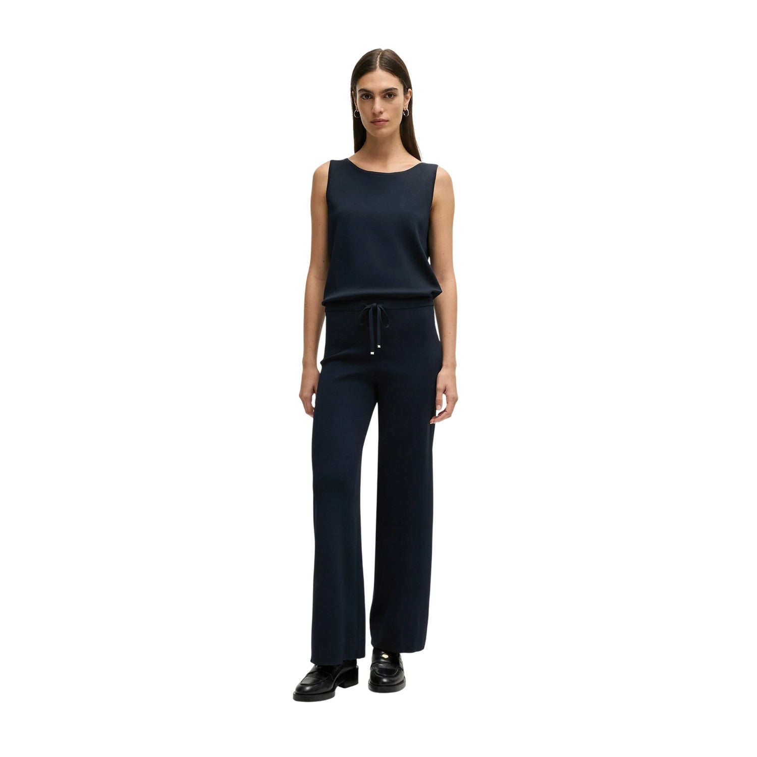 Dark Blue - Side - Boss Womens-Ladies Jewel Collared Sleeveless Jumpsuit