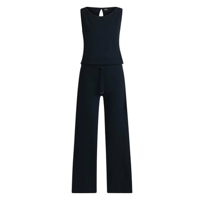 Dark Blue - Front - Boss Womens-Ladies Jewel Collared Sleeveless Jumpsuit