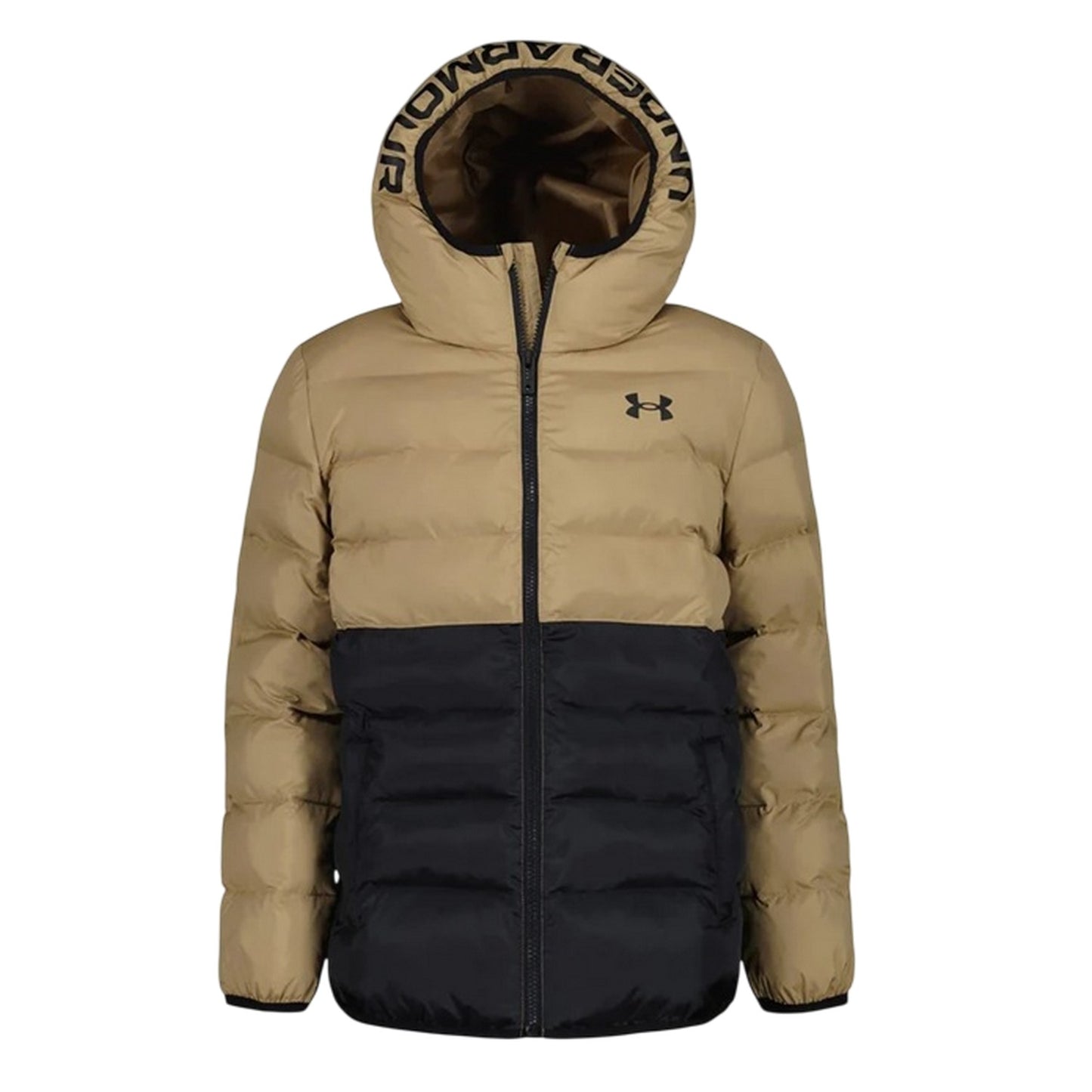 Camel-Black - Front - Under Armour Childrens-Kids Pronto Polyester Puffer Jacket