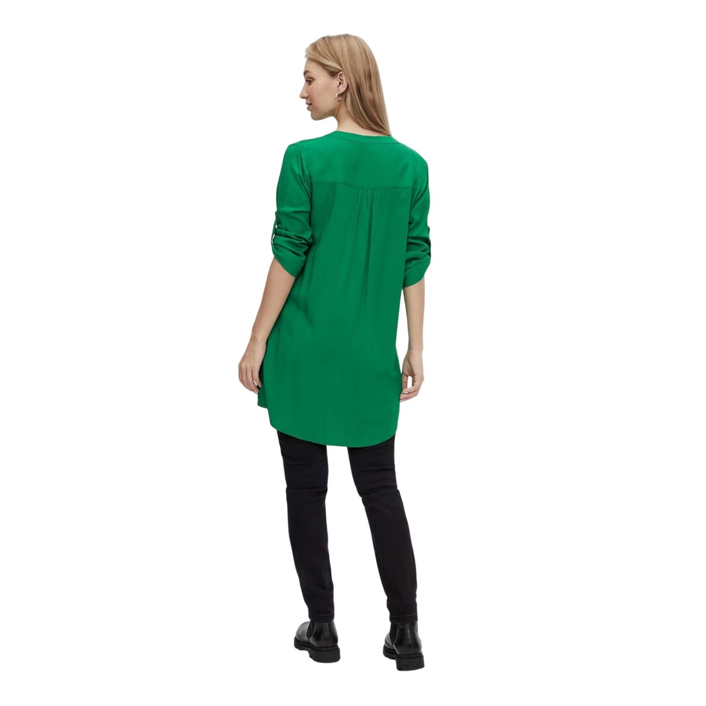 Green - Back - Mamalicious Womens-Ladies Regular 3-4 Sleeve Tunic Dress