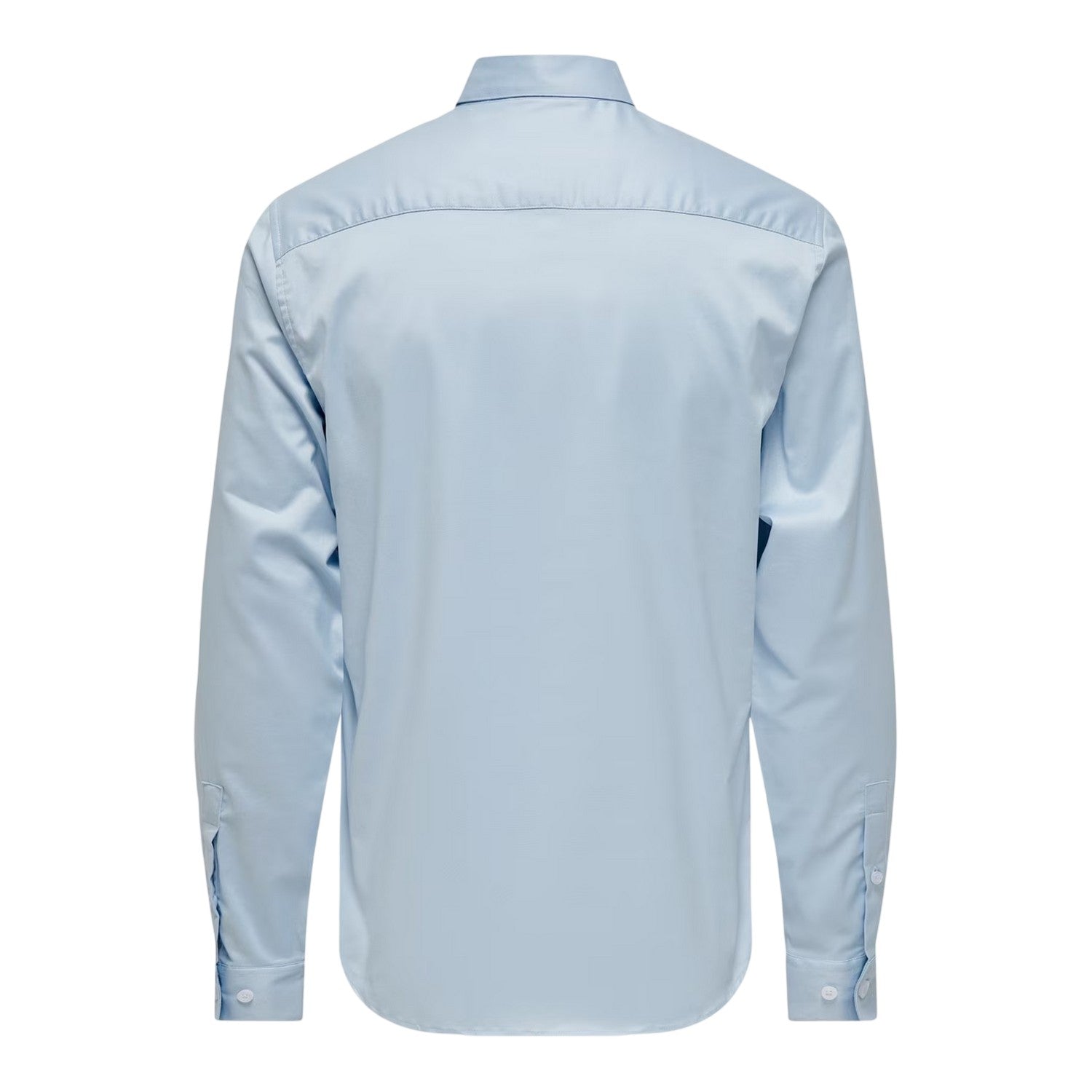 Cashmere Blue - Back - Only Mens Plain Point Collar Long-Sleeved Formal Shirt