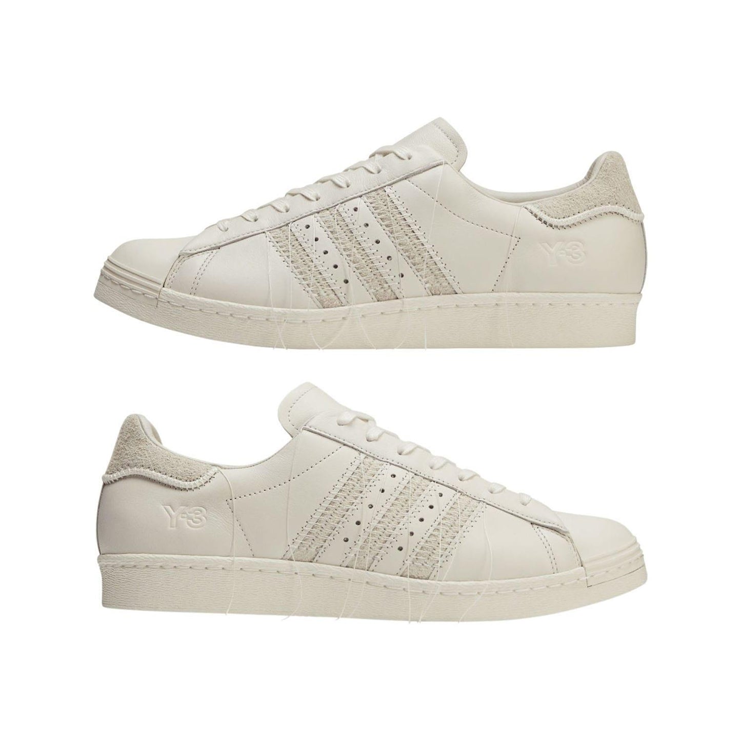 Off White - Pack Shot - Y-3 Mens Superstar Suede Trainers