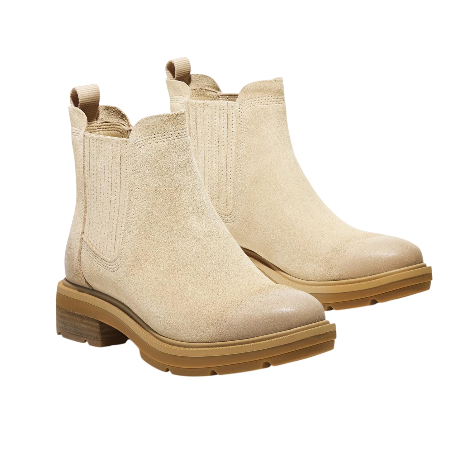 Light Beige - Side - Timberland Womens-Ladies Brimfield Suede Block Heel Chelsea Boots