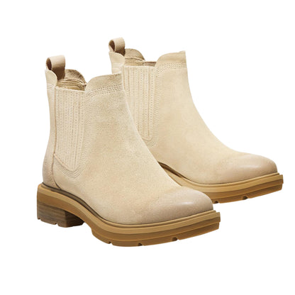Light Beige - Side - Timberland Womens-Ladies Brimfield Suede Block Heel Chelsea Boots