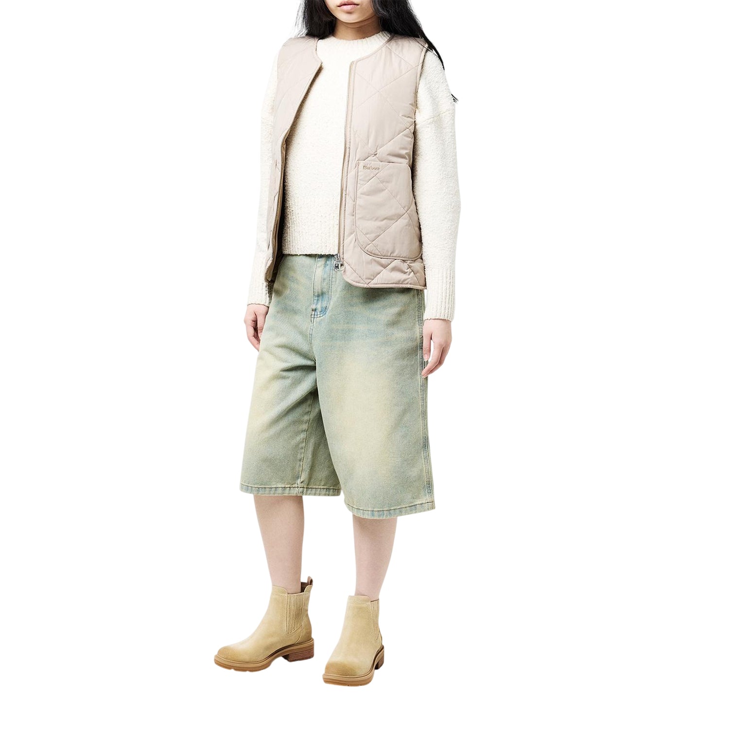 Light Beige - Lifestyle - Timberland Womens-Ladies Brimfield Suede Block Heel Chelsea Boots