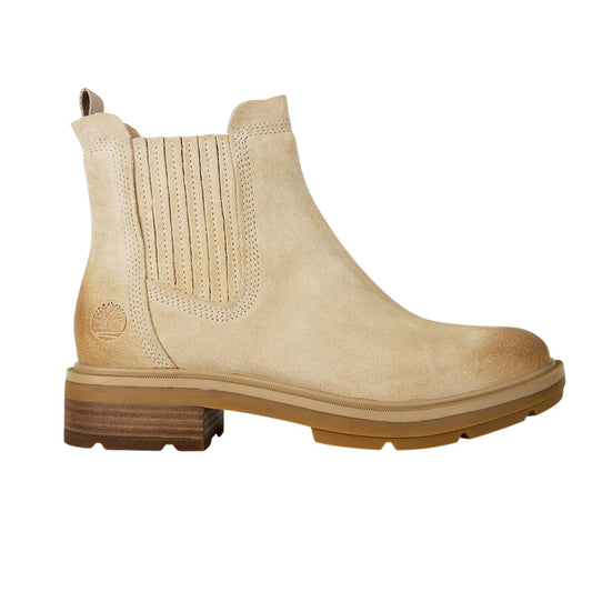 Light Beige - Front - Timberland Womens-Ladies Brimfield Suede Block Heel Chelsea Boots