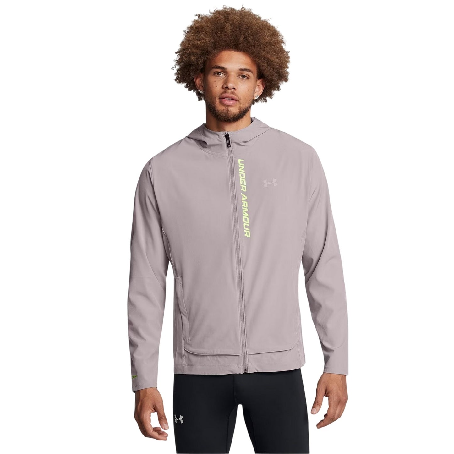 Gray Dawn - Side - Under Armour Mens Outrun Hooded Jacket