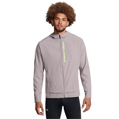 Gray Dawn - Side - Under Armour Mens Outrun Hooded Jacket
