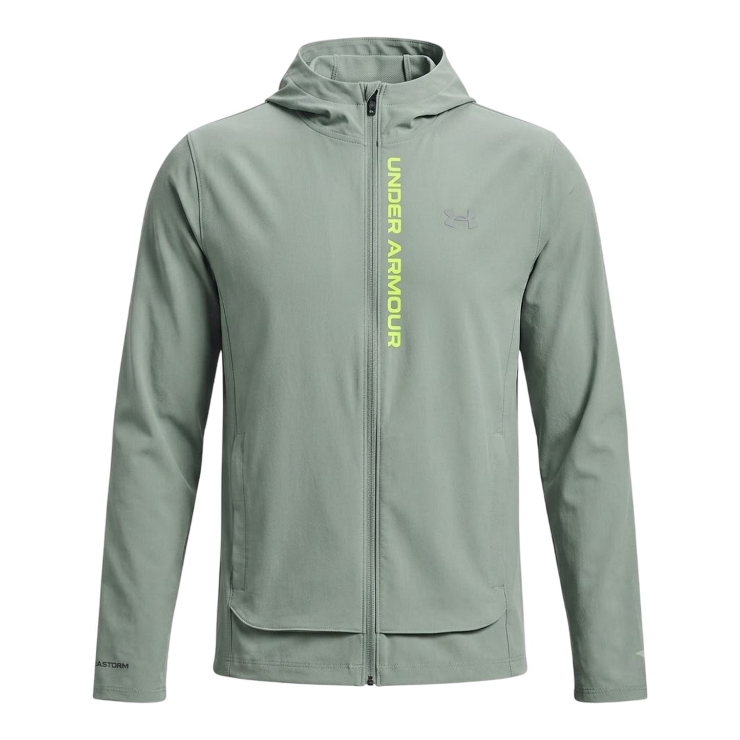 Green - Front - Under Armour Mens Outrun Hooded Jacket